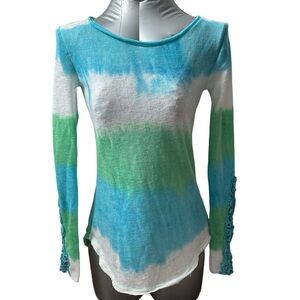 Vintage Havana steiped blue green white top
